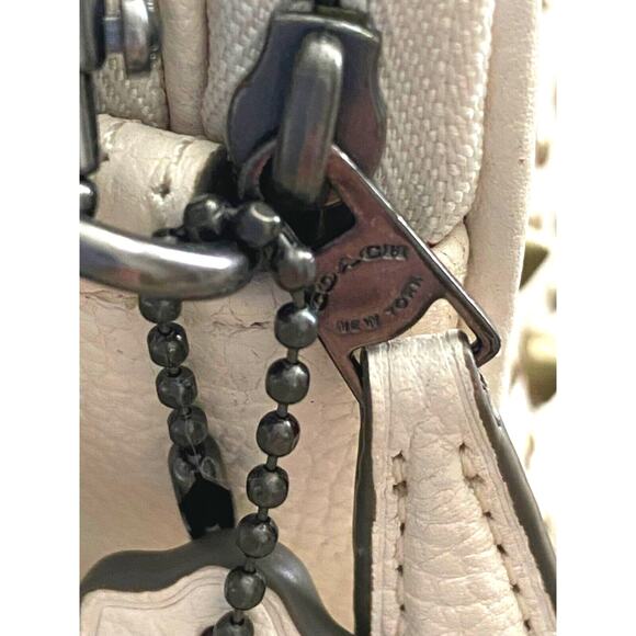 COACH PEBBLE LEATHER‎ ALL STUD GROMMETS CROSSBODY BAG NWOT DOUBLE ZIPPER SMALL - Picture 10 of 15